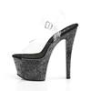 Pleaser - SKY308MG Sandale à bride à la cheville, Pole dance chaussures - Chaussures de pole dance - Noir/Transparent Product image